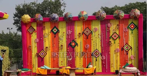 Mariage en plein air Mehndi Fonction Parapluie Décor Heena Parties Parapluies pour la décoration de scène Grands parapluies colorés pour le mariage - Product Image 5