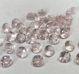 Quartz Rose Naturel Coupe Ronde 2.5mm Facette-Quartz Rose Rose Lâche Rond - Product Image 4