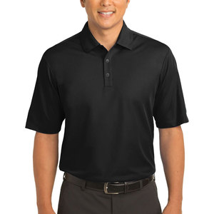 Polo de piqué de algodón de ajuste regular para hombre con logotipo personalizado grande y alto negro - Product Image 1