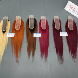 Fermeture en dentelle droite en os vietnamien 2x4 et 2x6 partie centrale couleurs pleines de 14 -20 pouces dentelle transparente - Product Image 6