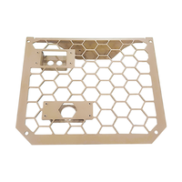 Grille de ventilation en acier découpée au laser, sur mesure, en tôle métallique thermolaquée bleue, avec fentes de ventilation