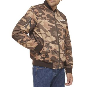 Veste bomber pour homme en polyester, col montant zippé, fabrication OEM personnalisée, haute qualité, imperméable, écologique - Product Image 4