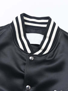 Hombres Shinny Poliéster Premium Satén Bordado Parcheado Logo Hombres Chaqueta Bomber Letterman Chaquetas de béisbol Hombres Prendas de abrigo EE. UU. - Product Image 5
