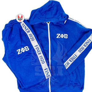 Survêtement en molleton de coton brodé Zeta Phi Beta Sorority pour femmes |   Survêtement grec brodé sur mesure pour femmes de la sororité ZPB - Product Image 1