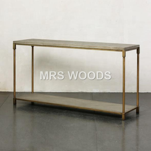 MRS WOODS Table <span class=keywords><strong>console</strong></span> noir et or Table <span class=keywords><strong>console</strong></span> d'hôtel simple Table <span class=keywords><strong>console</strong></span> d'entrée de luxe Table <span class=keywords><strong>console</strong></span> en <span class=keywords><strong>bois</strong></span> massif - Product Image 2