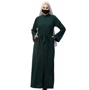 Nueva colección de estilos de alta calidad, venta al por mayor, ropa islámica moderna, abaya musulmana para mujeres, abaya transpirable de colores sólidos - Product Image 3