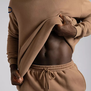 2PCS Solid Printed Outfits Men's Sports Tracksuits Active Wear Long Sleeve Hoodies Sweatshirt Sweatpants <b>Wind</b> <b>Breaker</b> - Product Image 5