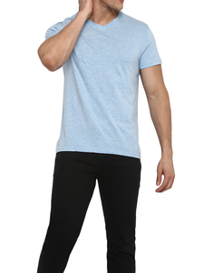 เสื้อยืดลำลองคอวีสำหรับผู้ชายเสื้อยืดคอวีแบบแห้งเร็วผ้าคอตตอนสำหรับเด็กผู้ชายเสื้อระบายอากาศได้สำหรับฤดูร้อนเสื้อยืดคอวีลึกสำหรับผู้ชาย - Product Image 2