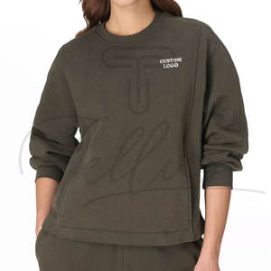 Sweat-shirts pour femmes personnalisés pour l'hiver, pull-over 100% coton respirant avec logo sur le devant - Product Image 1