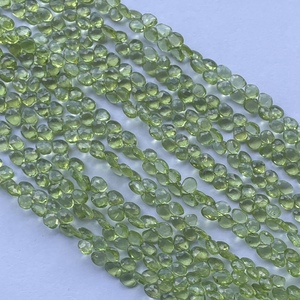 Cuentas de piedra de peridoto Natural en forma de corazón, cuentas de gotas de Briolette de corte facetado para fabricación de joyas, collar y pulsera, 4mm, 6mm y 8mm - Product Image 2