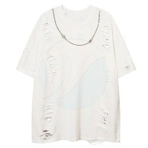 T-shirts coupe ample pour hommes en coton 100% vieilli Offre Spéciale respirant Street Wear - Product Image 1