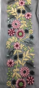 Elegante encaje bordado floral negro intrincado detalle para vestidos de novia sofisticados ropa de noche de negocios Zapatos Ropa - Product Image 2