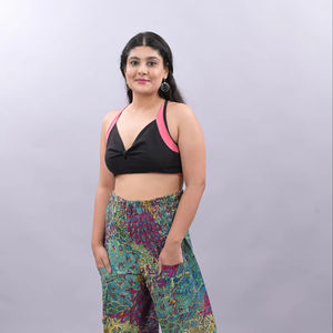 Pantalones de pierna ancha de cintura alta de alta calidad, pantalones con estampado de algodón para mujer, pantalones de estilo recto con estampado de patrón personalizado con bolsillo - Product Image 1