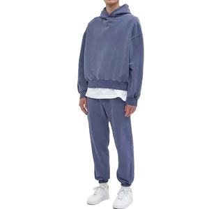 Vente en gros d'usine de pulls vierges vêtements de sport vintage surdimensionnés délavés à l'acide survêtement deux pièces survêtement pour hommes 100% coton polaire - Product Image 2