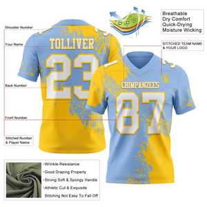 Vente en gros Maillot de football américain Logo personnalisé Impression par sublimation Uniformes d'équipe Maille de polyester Vêtements de sport pour clubs - Product Image 6