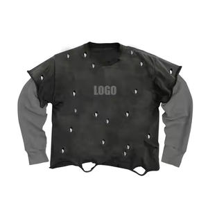 เสื้อยืดฮิปฮอปผู้ชายทรงปกติ พิมพ์โลโก้ได้ ผ้าโพลีเอสเตอร์/คอตตอน กันยับ แห้งเร็ว ระบายอากาศได้ดี - Product Image 6