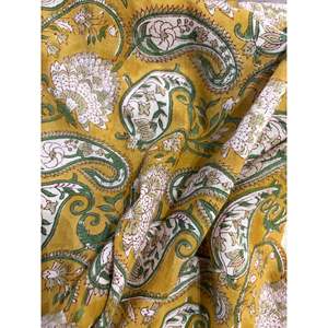 NIHARO ชุดเดรสผ้าฝ้ายลายดอกไม้สีเขียวมัสตาร์ดสำหรับผู้หญิง วัสดุสิ่งทอ 10 เมตร - Product Image 3