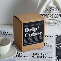 Boîte en papier kraft recyclable personnalisée avec logo, pour café, avec bande détachable, design gaufré, fabriquée en papier recyclé enduit