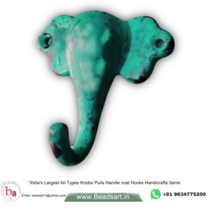 Crochet mural en fonte d'animaux d'éléphant en détresse vert forêt en gros cintre porte-manteau chapeau porte-clés à prix très bas - Product Image 1