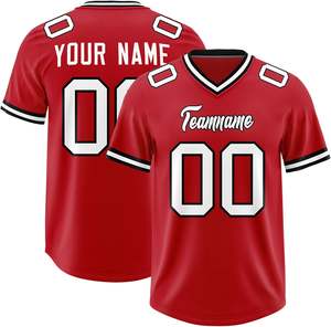 Camisetas de fútbol americano de secado rápido personalizadas, malla de poliéster transpirable, rayas, número de logotipo, impresiones de transferencia de calor, tallas grandes - Product Image 2