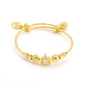 Jxx Gioielli in Oro 24K, Bracciali e Braccialetti Placcati Oro <span class=keywords><strong>con</strong></span> Charm a <span class=keywords><strong>Campanella</strong></span> e Perline per Donne e Bambini - Product Image 6