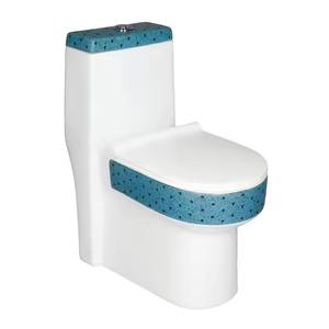 Vistaar Ceramics Athos Blue Model-Armario de agua de cerámica moderno montado en el suelo, inodoro de una pieza sifónico - Product Image 6