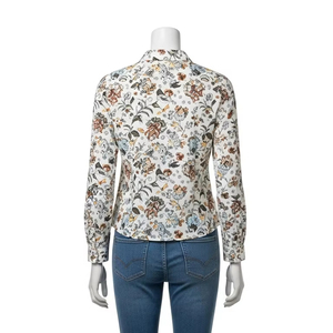 Quick Dry Digital Print Knit Blouses <b>Polyester</b> Spandex <b>Fabric</b> Soft Breathable Stretch Top Casual Wear Fashion Apparel Wholesale - Product Image 3