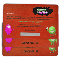 Tarjetas de Rascar Prepago de Cartón con Impresión Offset a Color CMYK Ecológicas Personalizadas OEM, Impresión UV, Logotipo Personalizado, Código de Recarga