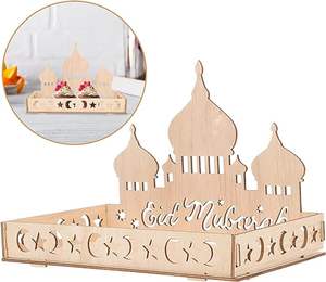 Decoraciones Musulmanas para el Ramadán Mubarak, Delarchi MC29, Marco de Fotos de Madera Impreso y Troquelado en 2 Colores - Product Image 1