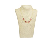Quartz vert et Quartz rose bijoux en pierres précieuses en argent sterling 925 plaqué or collier connecteur lunette