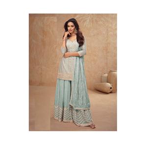 Haut sur demande Salwar Kameez luxe Antalkali Salwar costume étage longueur robe de Style indien disponible au prix d'usine - Product Image 1