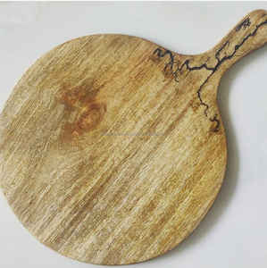 ชุดเขียงไม้ธรรมชาติสำหรับเสิร์ฟพิซซ่าไม้ไผ่โลโก้แบบพรีเมี่ยมทำจากงานฝีมือสุดหรู - Product Image 4