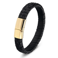 Bracelets en macramé vintage en gros MenneM, hommes, acier inoxydable et fermoir magnétique, simples, décontractés, cadeaux, bracelets