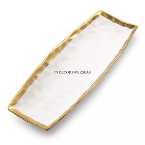 Taille personnalisée et logo disponibles Argent brillant poli texture martelée métal robuste fleurs roses Designer Plateau de service - Product Image 2