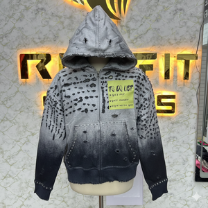 Sweat à capuche zippé pour homme de style professionnel, qualité supérieure, 100% coton, fabriqué en usine, imprimé en relief, prix bas, très demandé - Product Image 5