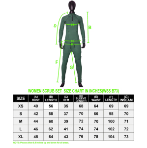 Personalizado OEM de alta calidad Hospital Jogger uniformes conjuntos de 2 piezas de talla grande mujeres Rashguard más Leggings - Product Image 6