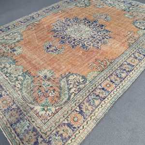 6.2x10.3 ft Rug, Vintage Turkish Rug, <b>Brown</b> <b>Wool</b> Rug - Product Image 5