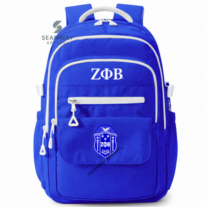 Zeta Phi Beta Sorority Backpack Stylish Bookbag Durable Cordura Daypack <b>Large</b> Capacity <b>Rucksack</b> Casual Travel Pack For <b>Women</b> - Product Image 1