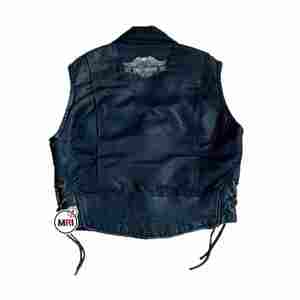 Chaleco de cuero de motorista de cuero genuino de alta calidad hecho con Chaleco de cuero genuino de primera calidad Chaleco de motocicleta para hombres - Product Image 2