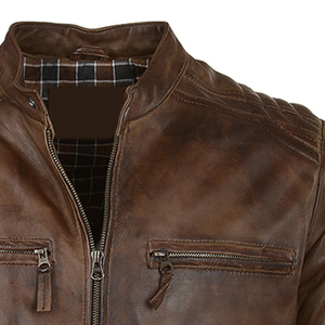 Blouson en cuir PU pour hommes, style super tendance, avec fourrure, personnalisable, vente en gros - Product Image 2