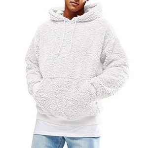 Sudadera con Capucha Sherpa para Hombre al por Mayor, Transpirable, de Color Sólido, Lana de Cordero Cálida, con Logotipo Personalizado, Sudadera Sherpa para Hombre - Product Image 6