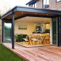 Kit d'extension de maison en verre préfabriqué moderne-véranda à cadre en aluminium pour ajout de maison et véranda