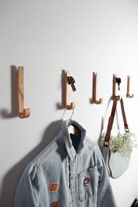 New Design Wall Mounted Wooden <b>Coat</b> Rack <b>Hanger</b> Hooks for <b>Coats</b> Clothes Rattan Wall-hanging Hook - Product Image 4