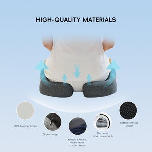 Cuscino per Seduta in Memory Foam a 5 Zone YUE RISE Extra Large con Intaglio per il Coccige, Design Traspirante per il Comfort di Anca e Cosce - Product Image 4