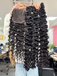 Extensiones humanas rizadas birmanas crudas de lujo 100%, doble trama de un solo donante, mechones rizados dobles indios al mejor precio de fábrica - Product Image 5