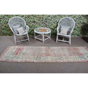 Vintage Rug, 2.7x9.6 ft <b>Runner</b> Rug, <b>Red</b> Persian Wool Turkish Rug - Product Image 3
