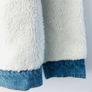 Blouson matelassé réversible en jean vintage surdimensionné pour femme, délavé à l'acide, rembourré en coton, fini hiver - Product Image 5