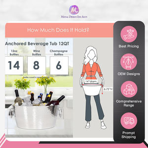 Tina de bebida de acero inoxidable martillada de doble pared elegante moderna Venta caliente a precio de mercado bajo del principal exportador de India - Product Image 6