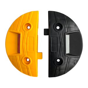 Lente de Cristal Ojo de Gato Negro-Amarillo, Botón de Señalización Vial de Vidrio Templado y Material de PC con Reflector Blanco y Marcador Vial de Goma - Product Image 5