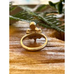 Southwest Made Sterling Silver <b>Turtle</b> <b>Ring</b> with Natural Opal Inlay Rhodium Plated - Product Image 6